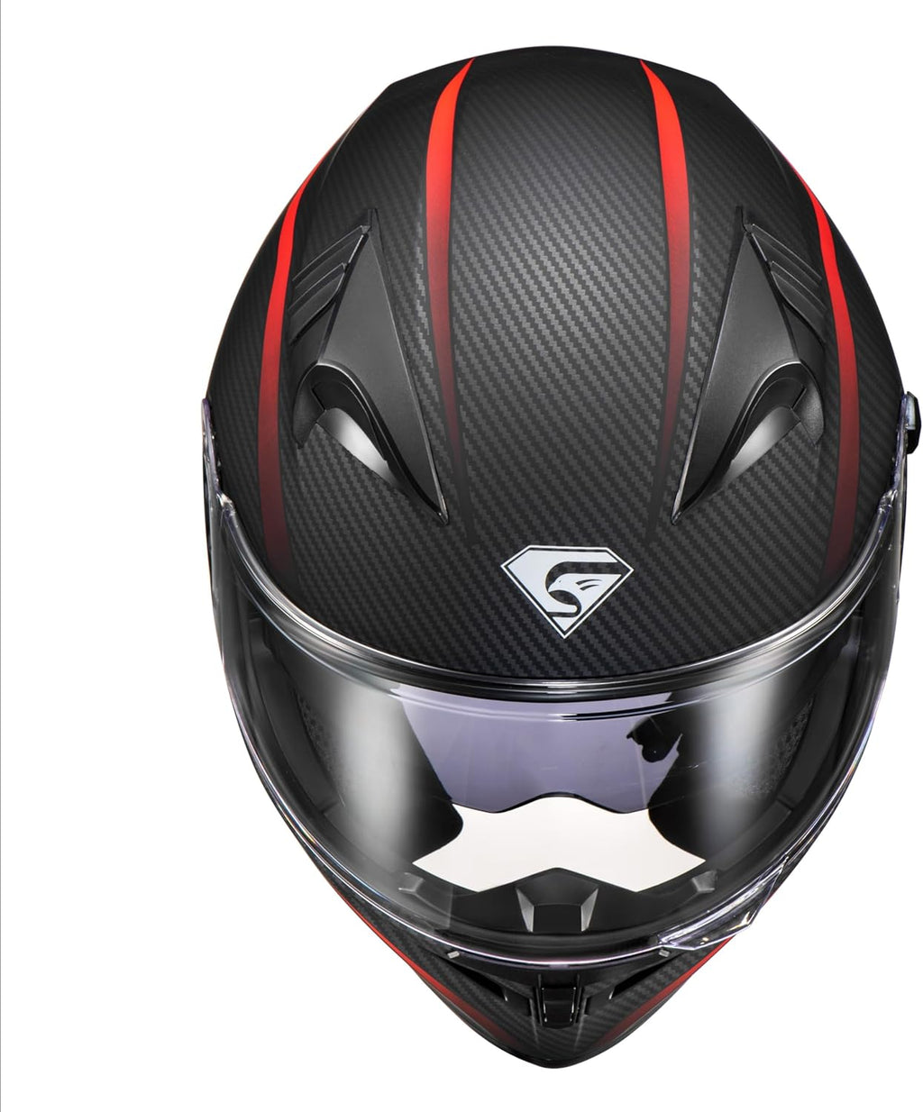 Full Face Motorcycle Helmet with Internal Tinted Visor & DOT Approved for Moped ATV Cruiser Scooter (Matt Red, Medium)
