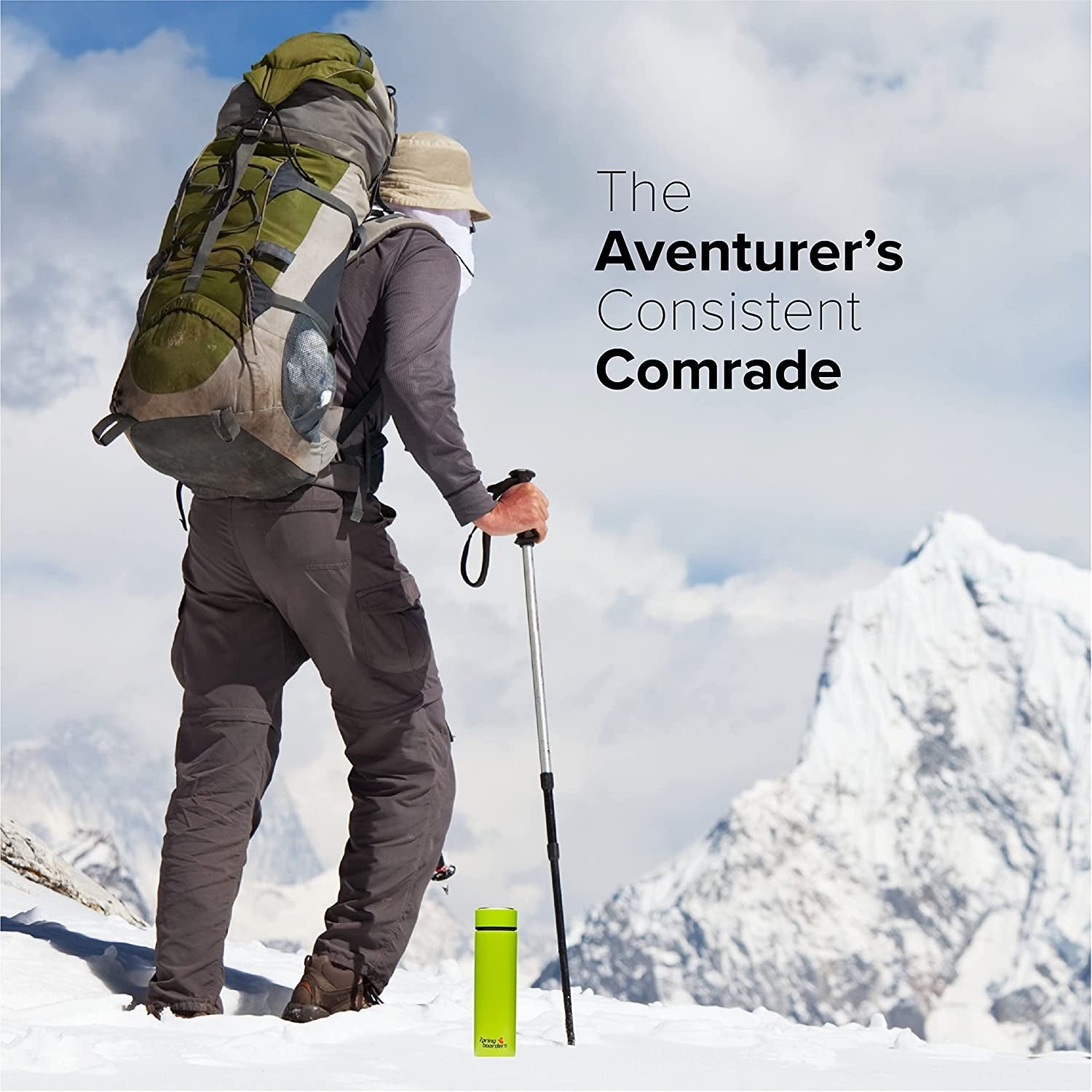 Stainless Steel Insulated Water Bottle Black 17Oz. (500Ml) - Vacuum Insulated Travel and Sports Bottle with Lid and Removable Filter for Hot or Cold Drinks